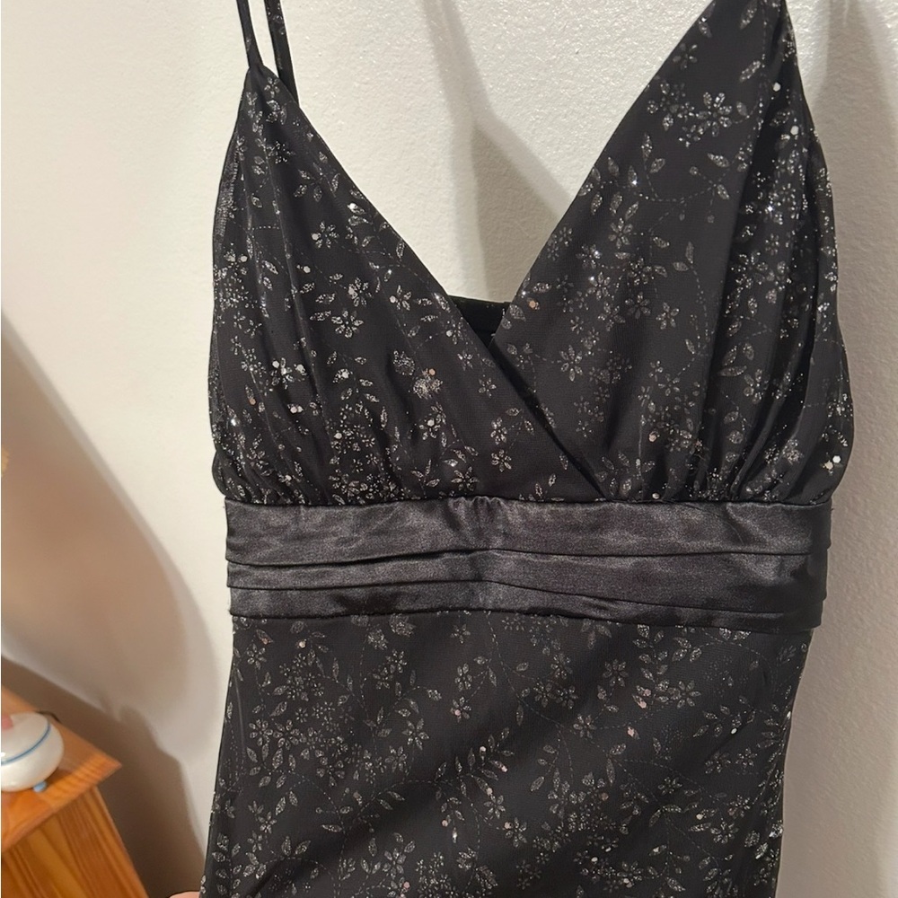 Vintage 90s Taboo Black Celestial Slip Dress Empire Waist Midi Dark Witchy Y2K - Picture 2 of 4